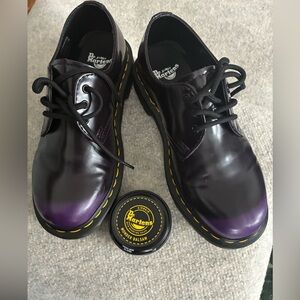 Dr. Martens Purple and Black rub off  Oxford flats with bonus wax
